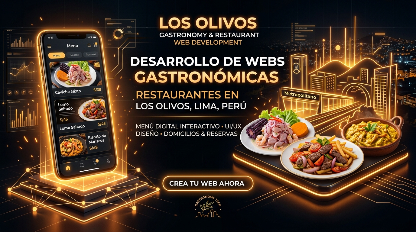 Páginas Web para Restaurantes en Los Olivos: Menú Digital, Reservas y Pedidos Sin Comisiones